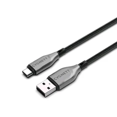 Cygnett Cavo Intrecciato Adattatore da USB-C Ad USB-A Maschio-Maschio 2 m Nero