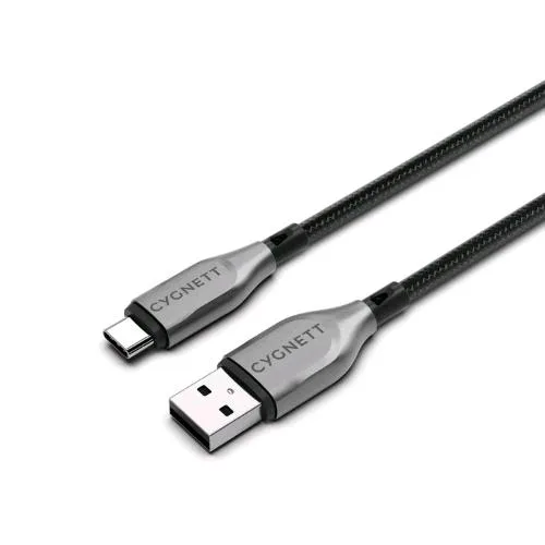 Cygnett Cavo Intrecciato Adattatore da USB-C Ad USB-A Maschio-Maschio 2 m Nero