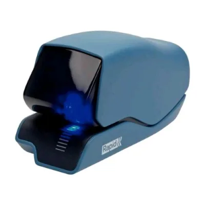 Rapid Supreme 5025E Cucitrice Elettrica da Tavolo Caricamento a Cartuccia Capacita' 25 Fogli Sistema di Guida LED Blu