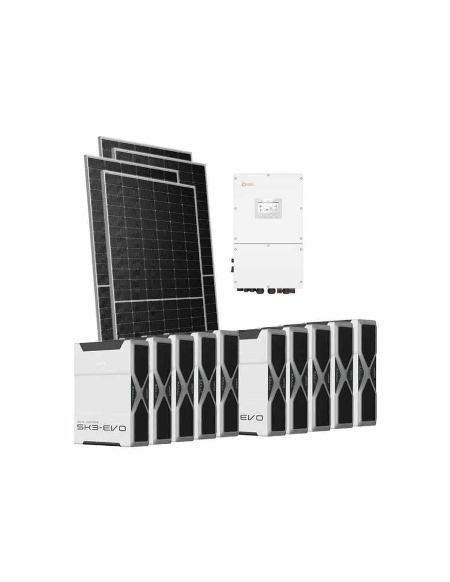 Kit fotovoltaico trifase 51170W inverter 50kW Solis batteria al litio 62.64kWh Weco EVO 5k3