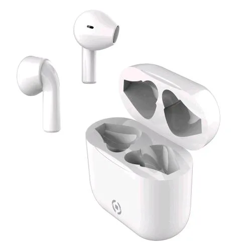 Celly Auricolari Bluetooth con Base di Ricarica Wireless Bianco