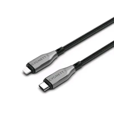 Cygnett Cavo Intrecciato da USB-C a Lightning Maschio/Maschio 1 m Nero