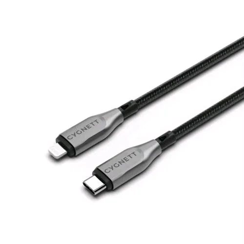 Cygnett Cavo Intrecciato da USB-C a Lightning Maschio/Maschio 1 m Nero