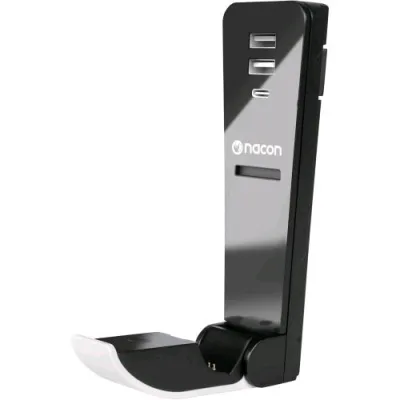 Nacon Base di Ricarica per Comandi Compatibile con Console Slim PS5 e Controller PS5 Dualsense/Edge con Hub USB