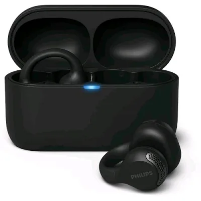 Philips TAQ2000BK Auricolari Ear-Cuff True Wireless Open-Ear Multipoint Bluetooth - 28 Ore di Riproduzione, Ricarica Tascabile, Chiamate Chiare per Spostamenti ed Allenamento - Nero