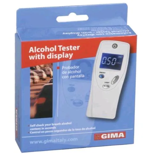 Gima Alcoholimetro Etilometro a Batteria con Display Bianco