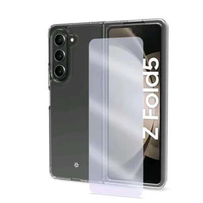 Celly Samsung Galaxy Z Fold 5 / Z Fold 6 Easy Glass Proteggi Schermo in Vetro Temperato con Bordo Colorato Nero
