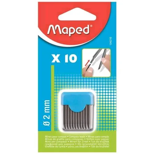 Maped Mine di Ricambio per Compasso 10 Mine Diametro 2 mm