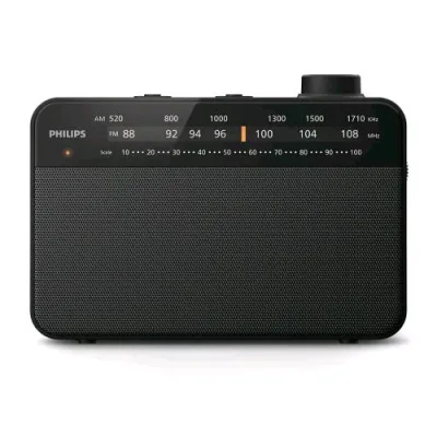 Philips TAR2509 Radio Am/FM Analogica Desing Classico a Batterie o Corrente Nero