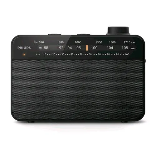 Philips TAR2509 Radio Am/FM Analogica Desing Classico a Batterie o Corrente Nero