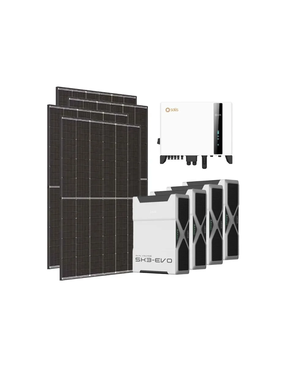 Kit fotovoltaico trifase 6300W inverter 6kW Solis litio 20.88kWh Weco EVO 5k3