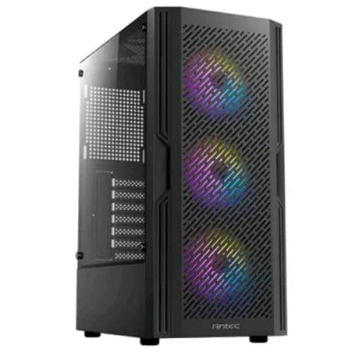 Antec AX20 Midi Tower Gaming Pannelli Laterali in Vetro Temperato Design Frontale a Rete 3 x RGB LED ATX No Power Nero