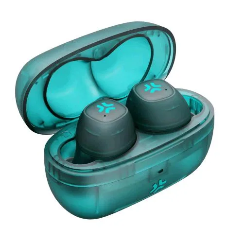 Celly Auricolari in-Ear True Wireless Touch Design Trasparente USB-C Cavo di Ricarica Incluso con Custodia di Ricarica Turchese