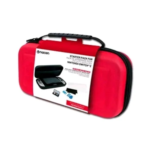 Nacon Nintendo Switch 2 Custodia da Trasporto Rigida Multicompatibile Nintendo Switch OLED/Lite Rosso
