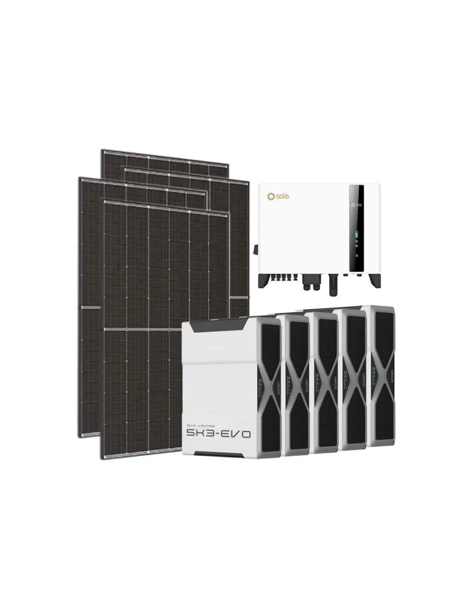 Kit fotovoltaico trifase 6300W inverter 6kW Solis litio 26.1kWh Weco EVO 5k3