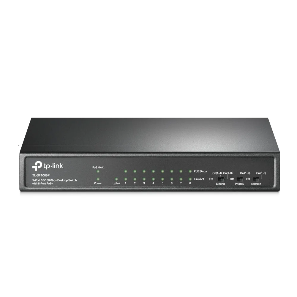 SWITCH 9P 10/100MBIT DI CUI 8P POE+ 65 W POE POWER PLUG AND PLAY