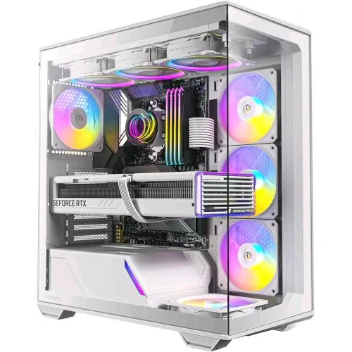 Antec C3 White ARGB Case Midi Tower ATX/mATX/Itx 3 Ventole ARGB PWM da 120mm e 1 da 120mm Incluse Pannelli Frontali e Laterali in Vetro Temperato Senza Cuciture Bianco