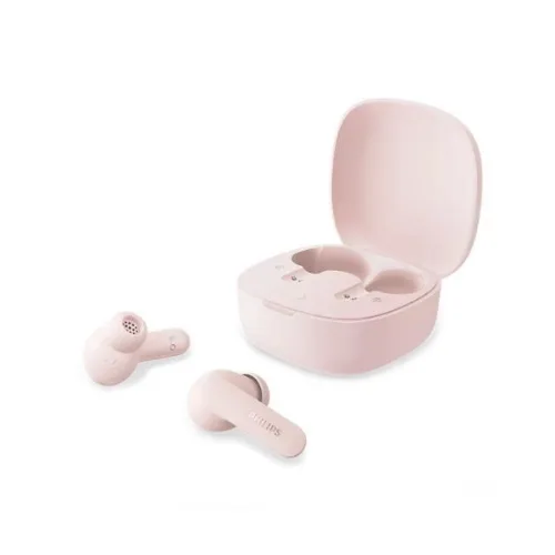 Philips TAT2100 Auricolari True Wireless Bluetooth Piccoli 4 Microfoni Cancellazione del Rumore IPX4 Custodia Ricaricabile Tascabile Rosa