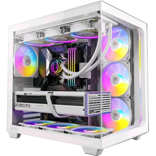 Antec C5 ARGB White Cabinet Ventole ARGB PWM da 7 x 120 mm Incluse, fino a 10 Ventole Contemporaneamente, Porta di Tipo C 3.2 Gen 2, Pannelli Frontali e Laterali in Vetro Temperato Senza Cuciture Bianco