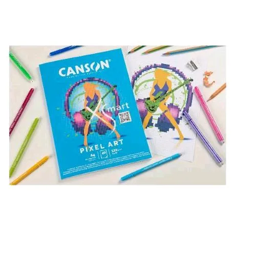 Canson Album da Disegno con Quadrettatura 5×5 mm 40 Fogli 120 g A4 Bianco Conf 5 Pz.