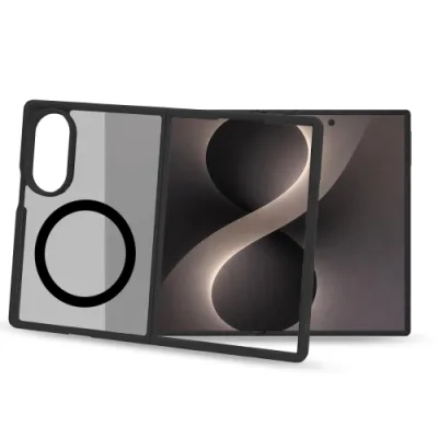 Celly Samsung Galaxy Z FOLD8 Cover in Morbido Tpu Trasparente Compatibile Magsafe Anello Magnetico Colore Nero