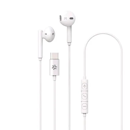 Celly Auricolatri con Microfono USB-C Musica e Chiamate Bianco