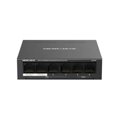 SWITCH DESKTOP MS106P POE 6P GIGABIT RJ45 4POE+ FINO 65W