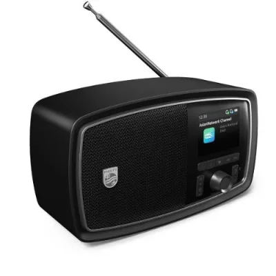 Philips TAV2000DB Janet Radio FM/Dab+ Bluetooth 5.4 Jack Design Retro Anni 50 40 Preselezioni Nero
