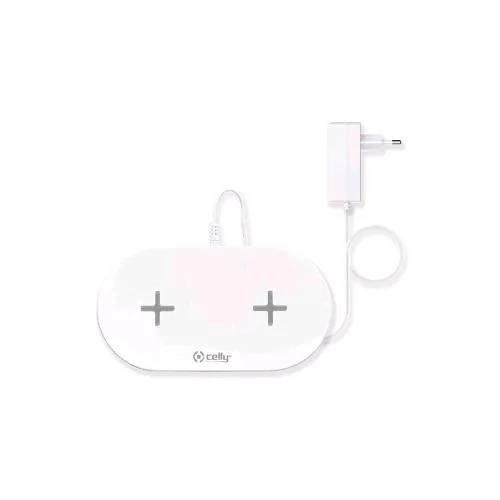 Celly Base di Ricarica Wireless per 2 Dispositivi Bianco