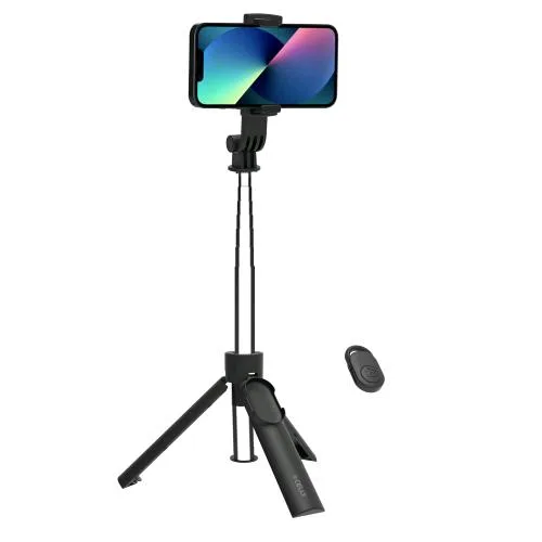 Celly Selfie Stick Asta Telescopica Wireless Treppiedi Integrato per Smartphone fino a 7" Nero