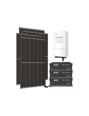 Kit fotovoltaico monofase 6300W inverter Solis 6kW batteria al litio 14.4kWh Pylontech US5000