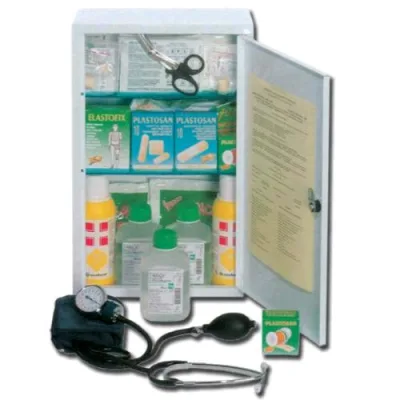 Gima Kit Pronto Soccorso ALL.1 Armadietto in Metallo 460X300X140 mm con Dotazione Standard Bianco