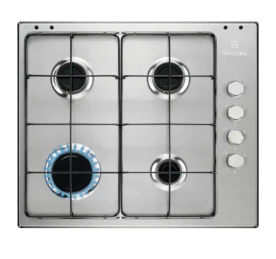 Electrolux EGS6404SX Piano Cottura a Gas 4 Fuochi 60 cm Comandi Laterali Piano in Acciaio Inox