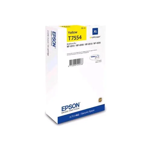Epson T7554 CARTUCCIA INCHIOSTRO XL GIALLO 39 ML Epson DURABrite Pro PER WorkForce Pro WF-8090, WF-8090 D3TWC, WF-8090DW, WF-8590, WF-8590DWF 4.000 PAGINE
