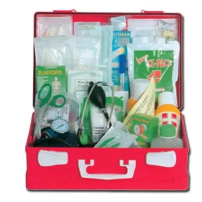Gima Kit Pronto Soccorso Cassetta in Plastica 395X270X135 mm con Dotazione Standard Rosso