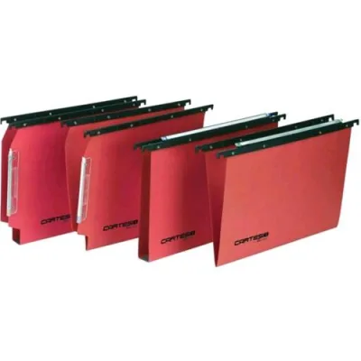 Bertesi Cartesio Cartelle Sospese per Armadio in Cartoncino Interasse 330mm Fondo Av Col. Arancio Conf 50 Pz.