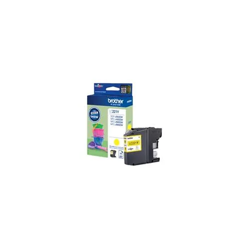 Brother LC-221Y Cartuccia Giallo per DCP-J562DW/MFC-J480DW-J680DW-J880DW 260 Pag