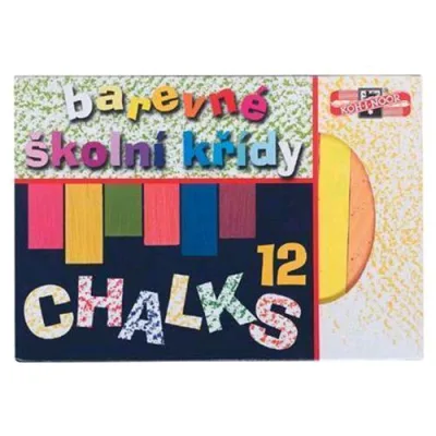 KOH-I-NOOR Chalks Gessetti Sezione Quadreata per Lavagna Colori Assortiti Conf 12 Pz.