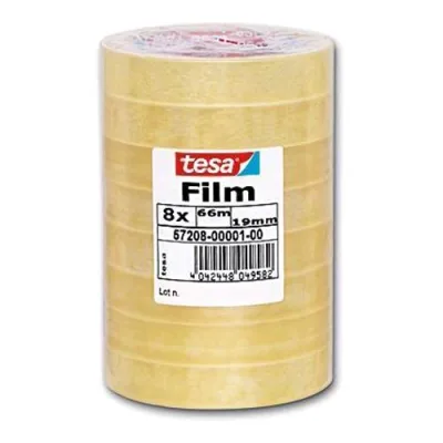 TESA Film Nastro Adesivo Trasparente 19mm x 66 m Conf 8 Pz.