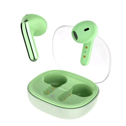Celly SHEER2 Auricolari True Wireless Controllo Volume/Musica con Custodia Trasparente Verde