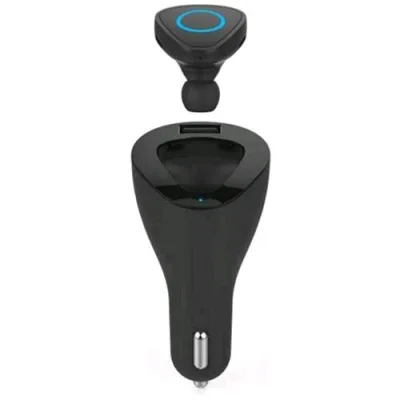 Celly Bhduobk Auricolare con Microfono Bluetooth + Caricabatterie da Auto 1XUSB 2.1A Colore Nero