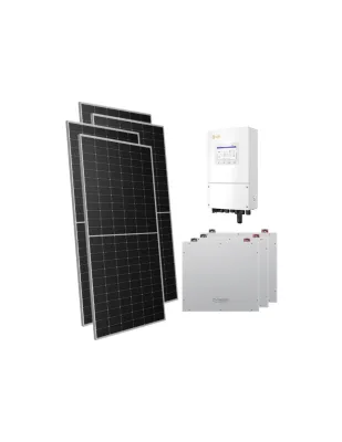 Kit fotovoltaico monofase 7140W inverter 6kW Solis batteria al litio 15.36kWh Dyness DL5.0C