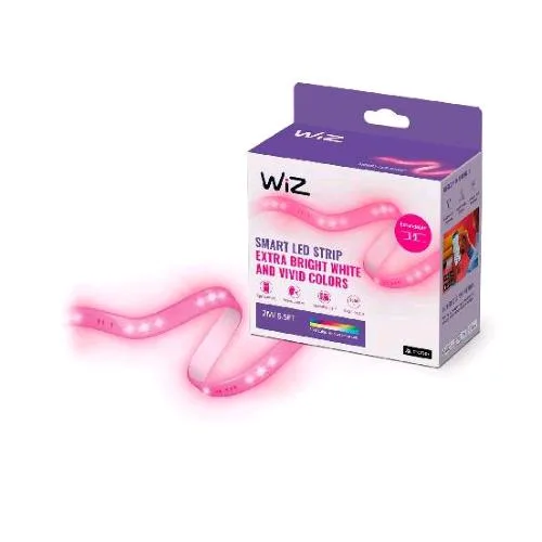 Philips Wiz Color Starterkit Lightstrip Striscia LED Wi-Fi Luce Bianca o Colorata Dimmerabile 2 m 20W Alimentatore Incluso Tecnologia Spacesense