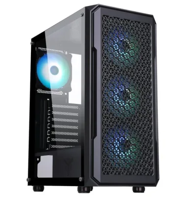 ITEK Six Triangle Gaming Case Midi Tower Finestre Trasparenti Nero