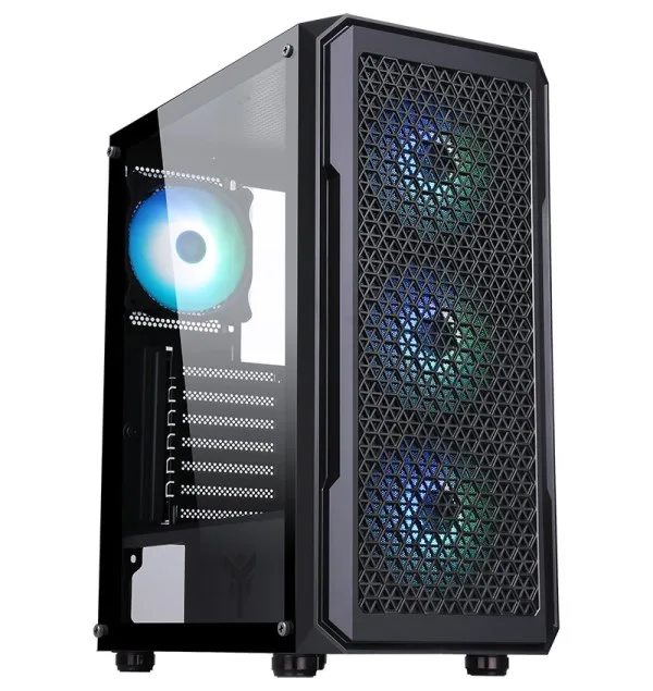 ITEK Six Triangle Gaming Case Midi Tower Finestre Trasparenti Nero