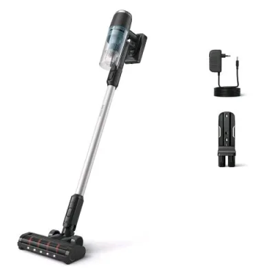 Philips XC3031/01 Aspirapolvere Scopa Elettrica Ciclonica Cordless Spazzola con LED per la Polvere Nascosta 3 Stadi di Filtrazione
