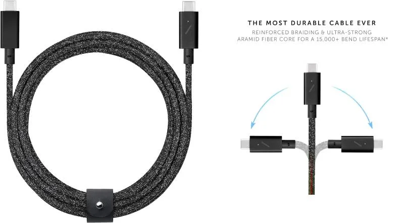 CAVO BELT PRO CON FIBBIA 2.4M-240W USB-C/USB-C- COSMOS