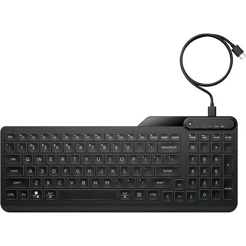 HP 405 Tastiera USB Retroilluminata LED Tasti Ultrasilenziosi Multidispositivo Layout Italiano Nero