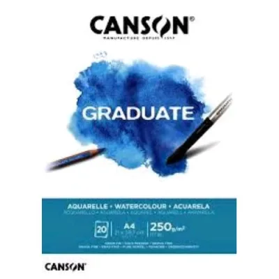 Canson Graduate Blocco Acquarello 20 Fogli 250 g A4 Bianco