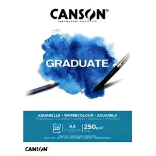 Canson Graduate Blocco Acquarello 20 Fogli 250 g A4 Bianco